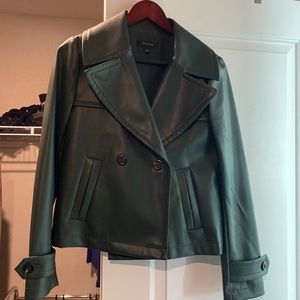 Green Ann Taylor fo leather jacket